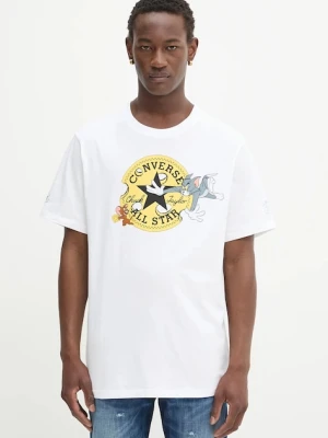 Converse t-shirt bawełniany Converse x Tom & Jerry kolor biały z nadrukiem 10028754-A01