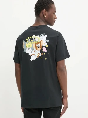 Converse t-shirt bawełniany Converse x Tom & Jerry kolor czarny z nadrukiem 10028755-A01