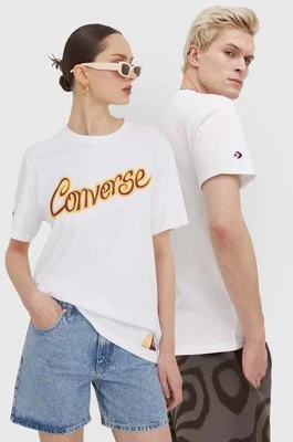 Converse t-shirt bawełniany Converse x Wonka kolor biały z nadrukiem
