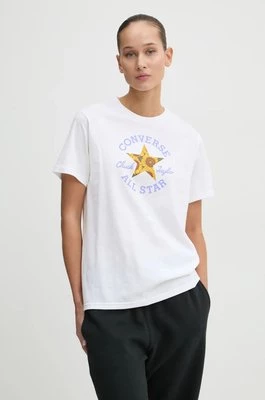 Converse t-shirt bawełniany damski kolor beżowy 10026756-A01