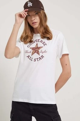 Converse t-shirt bawełniany damski kolor beżowy