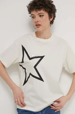 Converse t-shirt bawełniany damski kolor beżowy