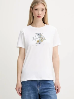 Converse t-shirt bawełniany damski kolor biały 10027752-A02