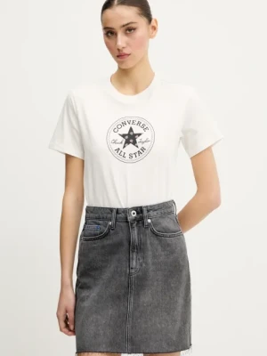 Converse t-shirt bawełniany damski kolor biały 10028412-A02
