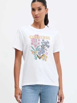 Converse t-shirt bawełniany damski kolor biały CVW5T235
