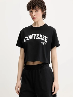 Converse t-shirt bawełniany damski kolor czarny 10026367-A02