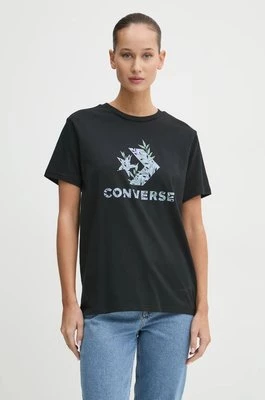 Converse t-shirt bawełniany damski kolor czarny 10026755-A02