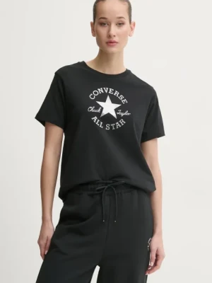 Zdjęcie produktu Converse t-shirt bawełniany damski kolor czarny 10027077-A02