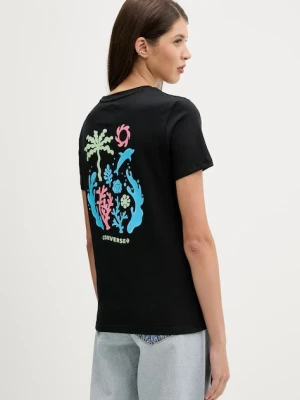 Converse t-shirt bawełniany damski kolor czarny 10027759-A02