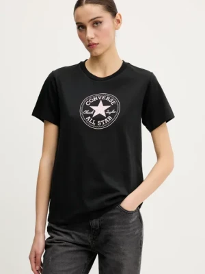 Converse t-shirt bawełniany damski kolor czarny 10028412-A01