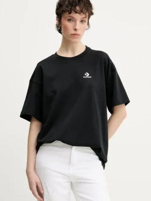 Converse t-shirt bawełniany damski kolor czarny 10028415-A01