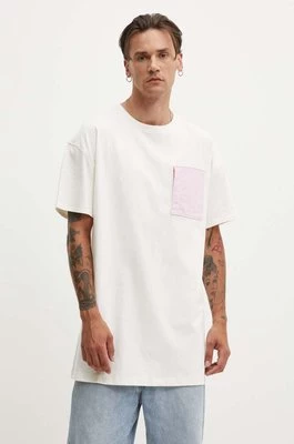 Converse t-shirt bawełniany kolor beżowy wzorzysty 10026381-A05