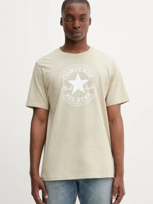 Converse t-shirt bawełniany kolor beżowy z nadrukiem 10025459-A36