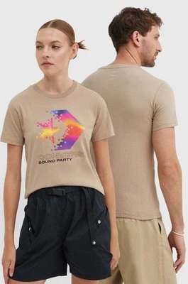 Converse t-shirt bawełniany kolor beżowy z nadrukiem 10026364-A03