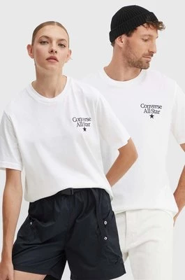 Converse t-shirt bawełniany kolor biały z aplikacją 10026461-A02