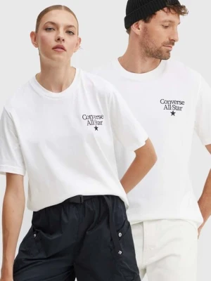 Converse t-shirt bawełniany kolor biały z aplikacją 10026461-A02