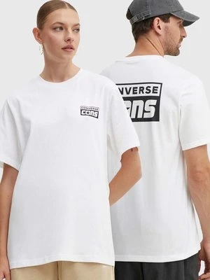 Converse t-shirt bawełniany kolor biały z nadrukiem 10021134-A27