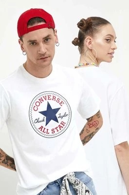 Converse t-shirt bawełniany kolor biały z nadrukiem 10025459.A03-WHITE