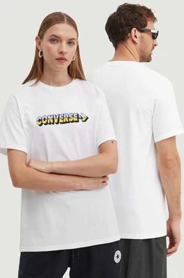 Converse t-shirt bawełniany kolor biały z nadrukiem 10026416-A02