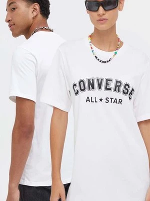 Converse t-shirt bawełniany kolor biały z nadrukiem