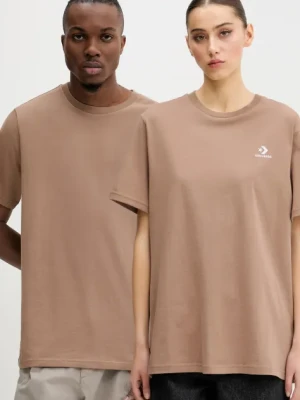 Converse t-shirt bawełniany kolor brązowy gładki 10023876-A46