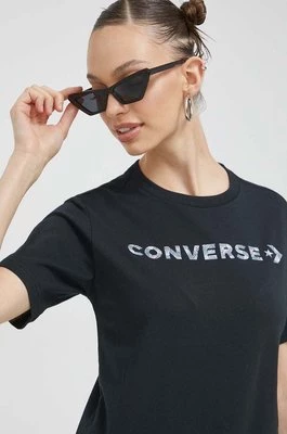 Converse t-shirt bawełniany kolor czarny