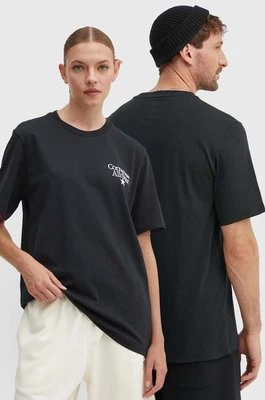 Converse t-shirt bawełniany kolor czarny z aplikacją 10026461-A01