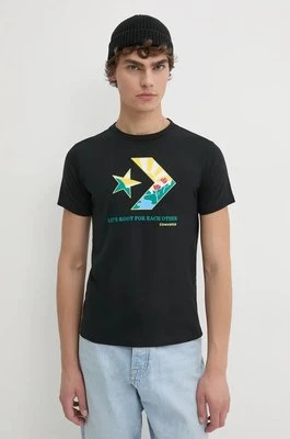 Converse t-shirt bawełniany kolor czarny z nadrukiem 10025214-A02