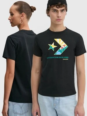 Converse t-shirt bawełniany kolor czarny z nadrukiem 10025214-A02