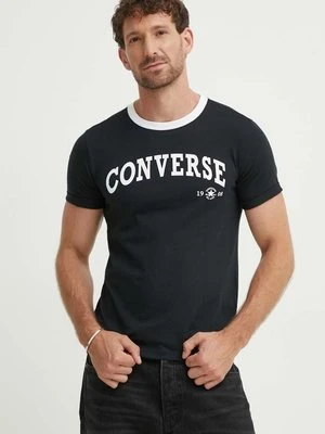 Converse t-shirt bawełniany kolor czarny z nadrukiem 10026365-A02