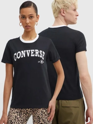 Converse t-shirt bawełniany kolor czarny z nadrukiem 10026365-A02