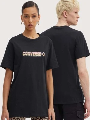 Converse t-shirt bawełniany kolor czarny z nadrukiem 10026416-A01