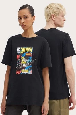 Converse t-shirt bawełniany kolor czarny z nadrukiem 10026425-A01