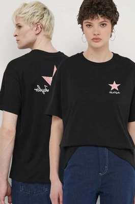Converse t-shirt bawełniany kolor czarny z nadrukiem