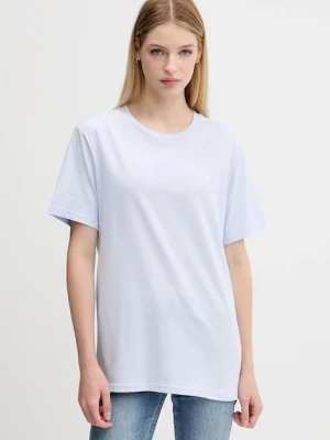 Converse t-shirt bawełniany kolor niebieski z aplikacją 10023876-A48