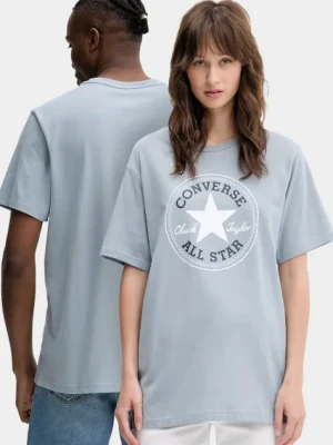 Converse t-shirt bawełniany kolor niebieski z nadrukiem 10025459-A33
