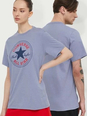 Converse t-shirt bawełniany kolor niebieski z nadrukiem