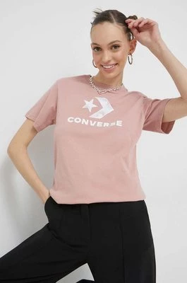 Converse t-shirt bawełniany kolor różowy