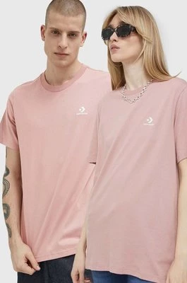 Converse t-shirt bawełniany kolor różowy gładkiCHEAPER