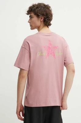 Converse t-shirt bawełniany kolor różowy z aplikacją 10025187-A02