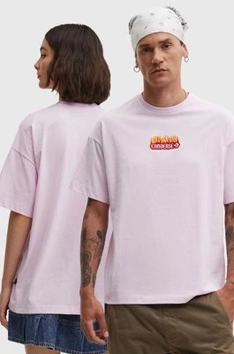 Converse t-shirt bawełniany kolor różowy z aplikacją 10026466-A03