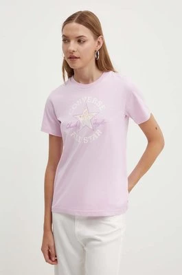 Converse t-shirt bawełniany kolor różowy z nadrukiem 10026362-A03