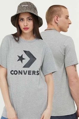 Converse t-shirt bawełniany kolor szary z nadrukiem