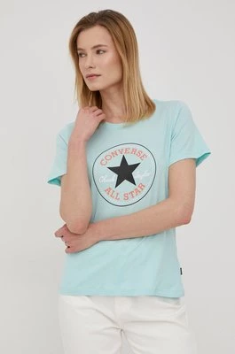 Converse t-shirt bawełniany kolor turkusowy 10022560.A04-LightDew