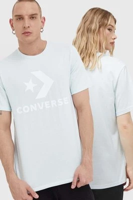 Converse t-shirt bawełniany kolor turkusowy z nadrukiem