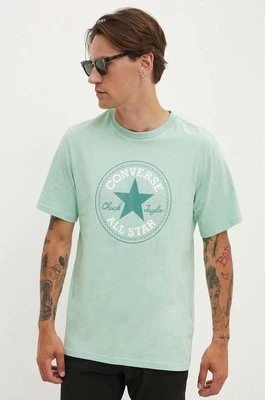 Converse t-shirt bawełniany kolor zielony z nadrukiem 10025459-A29