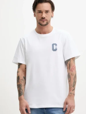 Converse t-shirt bawełniany męski kolor biały z aplikacją 10027362-A02