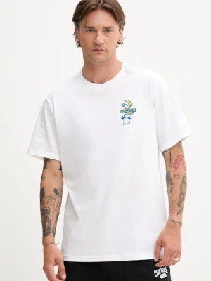 Converse t-shirt bawełniany męski kolor biały z nadrukiem 10027725-A01
