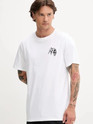 Converse t-shirt bawełniany męski kolor biały z nadrukiem 10027726-A02