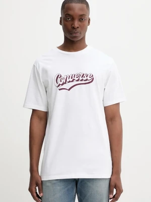 Converse t-shirt bawełniany męski kolor biały z nadrukiem 10027994-A06